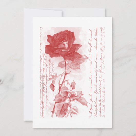Invitation Rose Rouge (Devant)