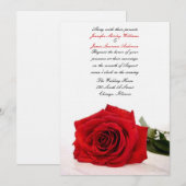 Invitation Rose rouge (Devant / Derrière)