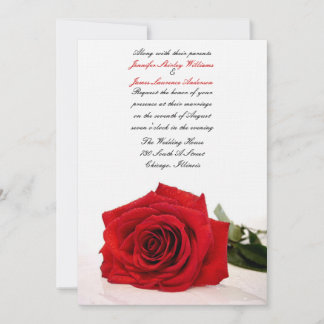 Invitation Rose rouge
