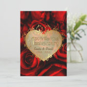 Invitation Rose rouge 50e anniversaire de Mariage (Debout devant)