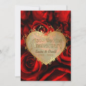 Invitation Rose rouge 50e anniversaire de mariage - ver. 2 (Devant)