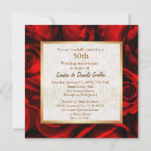Invitation Rose Rouge 50e Anniversaire de Mariage -Version 2  (Dos)
