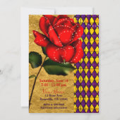Invitation Rose rouge à paillettes Storybook Beauty Sweet 16 (Dos)