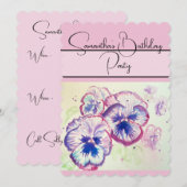 Invitation Rose rouge aquarelle Roses fleur floral (Devant / Derrière)