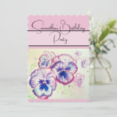 Invitation Rose rouge aquarelle Roses fleur floral (Debout devant)