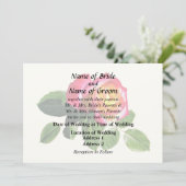 Invitation Rose rouge avec centre jaune doré (Debout devant)