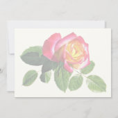 Invitation Rose rouge avec centre jaune doré (Dos)