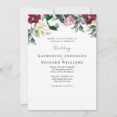Invitation Rose rouge avec mariage d'hiver (Devant)