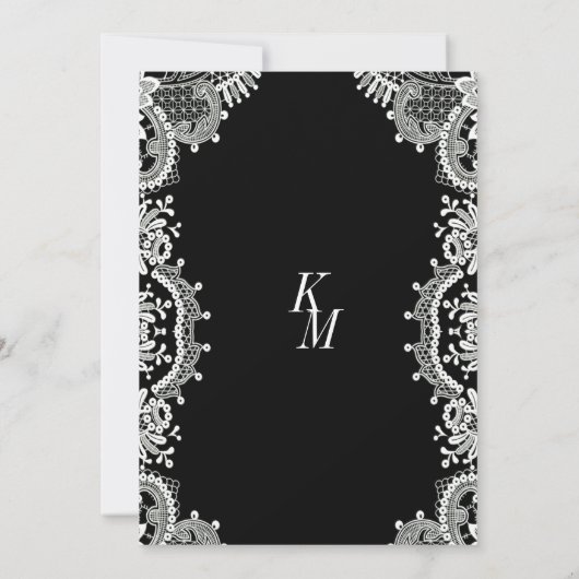 Invitation Rose rouge Beau Mariage de dentelle blanche (Dos)