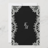 Invitation Rose Rouge Beau Mariage en Dentelle Blanche (Dos)