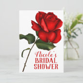 Invitation Rose rouge Beauté et la Fête des mariées de la bêt (Debout devant)