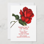 Invitation Rose rouge Beauté et la Fête des mariées de la bêt (Dos)