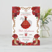 Invitation Rose rouge Bottes Ouest Charra Vestidos Quinceañer (Debout devant)