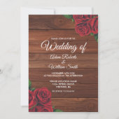 Invitation Rose rouge Bourgogne Rustique Automne Jardin Maria (Devant)