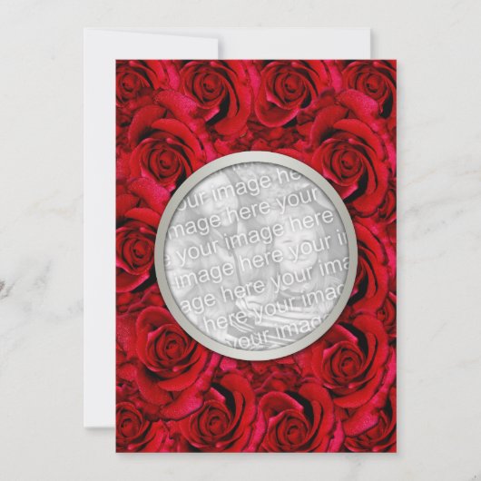 Invitation Rose rouge coutume photo mariée mariage couple (Devant)