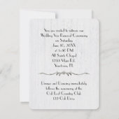 Invitation Rose Rouge Dans Le Vase Noir Sur Bois Blanchis (Dos)