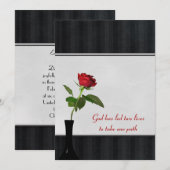 Invitation Rose rouge de mariage (Devant / Derrière)