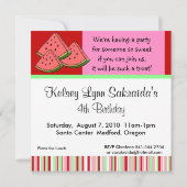 Invitation rose rouge de pastèque (Dos)