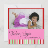 Invitation rose rouge de pastèque (Devant)