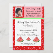 Invitation rose rouge de pastèque (Dos)