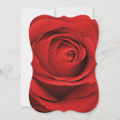 Invitation Rose Rouge Écriture Argentée Moderne Tendance Mari (Dos)