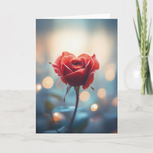 Invitation Rose rouge en forme de coeur avec Arrière - plan d