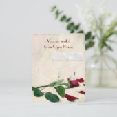 Invitation rose rouge et anniversaire vin (Debout devant)