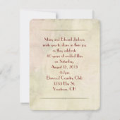 Invitation rose rouge et anniversaire vin (Dos)