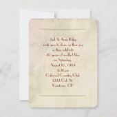 Invitation rose rouge et fête d'anniversaire de vin (Dos)