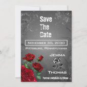 Invitation Rose rouge et Grunge Textured Wedding Enregistrer (Devant)
