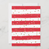 Invitation Rose rouge et orange et Baby shower de trame or (Dos)