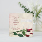 Invitation rose rouge et vin Vow Renouvellement (Debout devant)