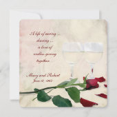 Invitation rose rouge et vin Vow Renouvellement (Devant)