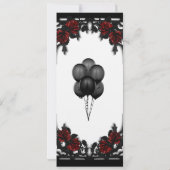 Invitation Rose rouge Fête des mariées gothique blanc (Dos)