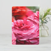 Invitation Rose rouge florale 50e anniversaire (Debout devant)