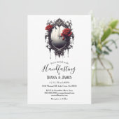 Invitation Rose rouge foncé gothique et Imaginaire miroir à l (Debout devant)