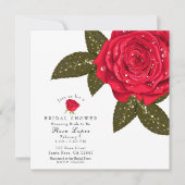 Invitation Rose Rouge Gouttes de Rosée de l'Eau Mariage sous (Devant)