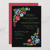 Invitation Rose rouge hongroise (Devant / Derrière)