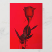 Invitation Rose rouge juteuse monochrome unique pour mariage  (Dos)