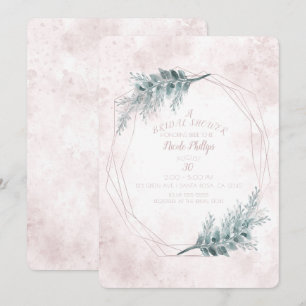 Invitation Rose Rouge Luxe Géométrique Botanique Baby Shower