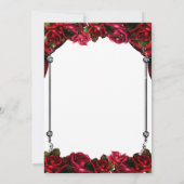 Invitation Rose rouge magique mariage blanc or argent blanc (Dos)