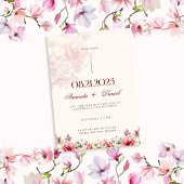 Invitation Rose rouge Mariage esthétique de luxe