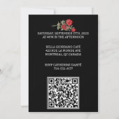 Invitation Rose rouge Mariage floral (Dos)