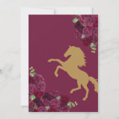 Invitation Rose rouge marron Floral Ouest Charra Quinceanera (Dos)