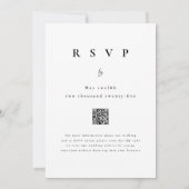 Invitation Rose Rouge Minimaliste Élégant Code QR Moderne (Dos)