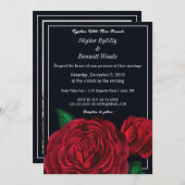 Invitation Rose rouge moderne (Devant / Derrière)