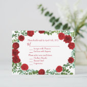 Invitation Rose rouge noir Mariage gothique foncé (Debout devant)