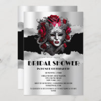Rose rouge noir mascarade douche nuptiale
