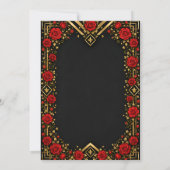 Invitation Rose rouge or luxe noir (Dos)
