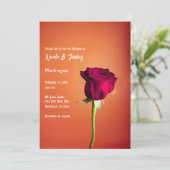 Invitation Rose rouge Orange coucher de soleil Mariage romant (Debout devant)
